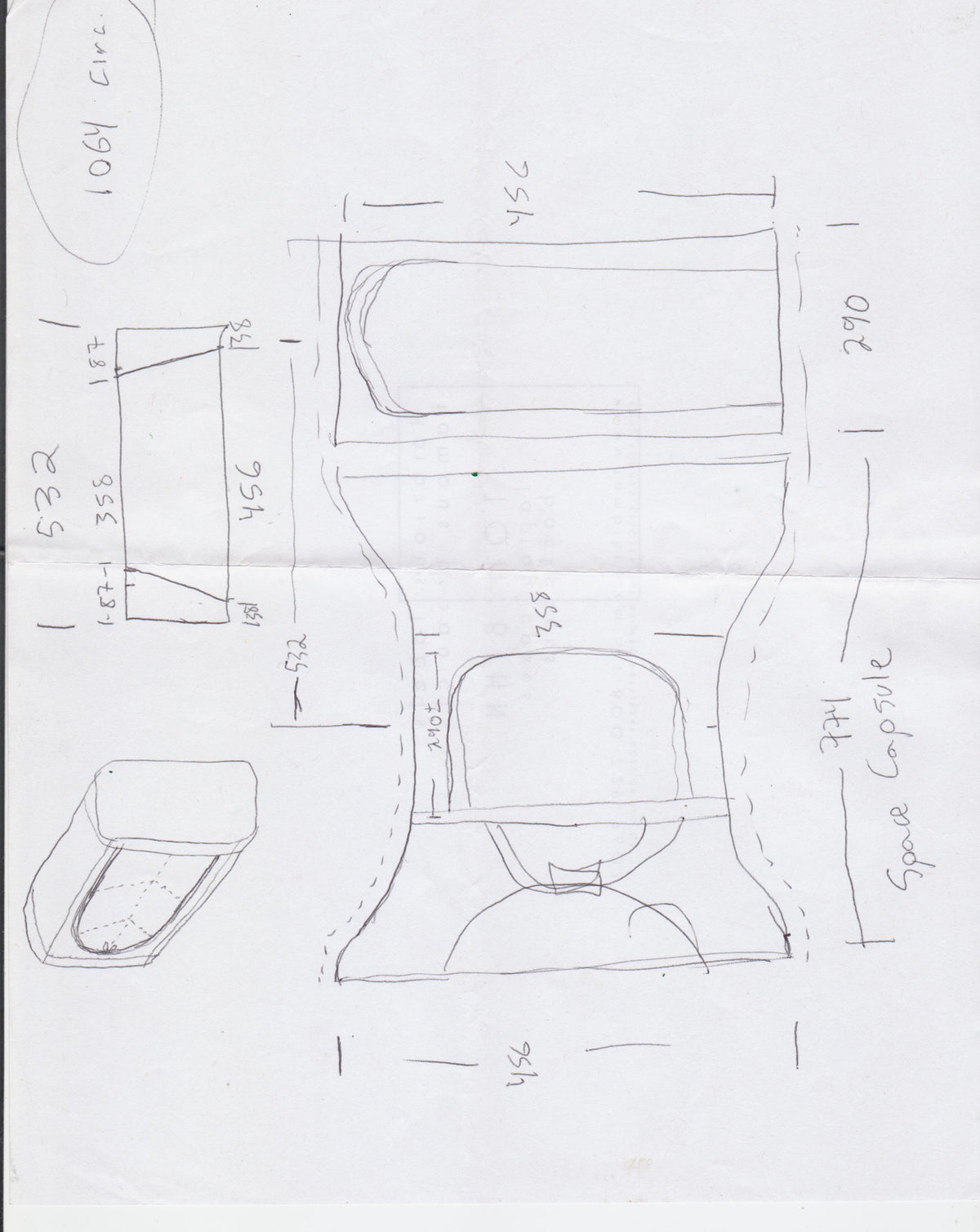 An early sketch of the bag that became the Aeronaut 45.