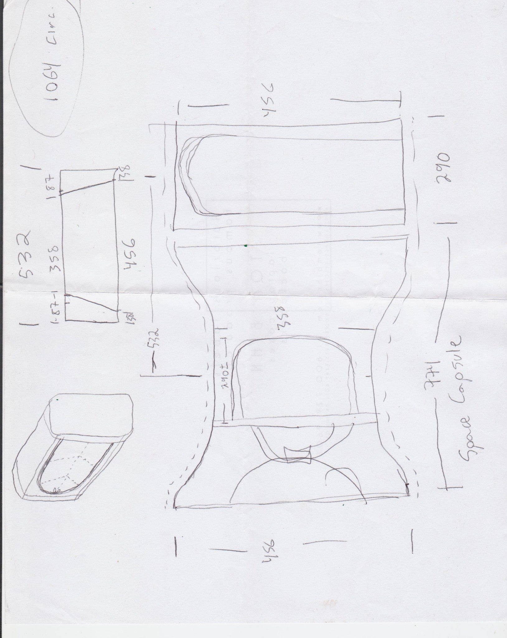 An early sketch of the bag that became the Aeronaut 45.