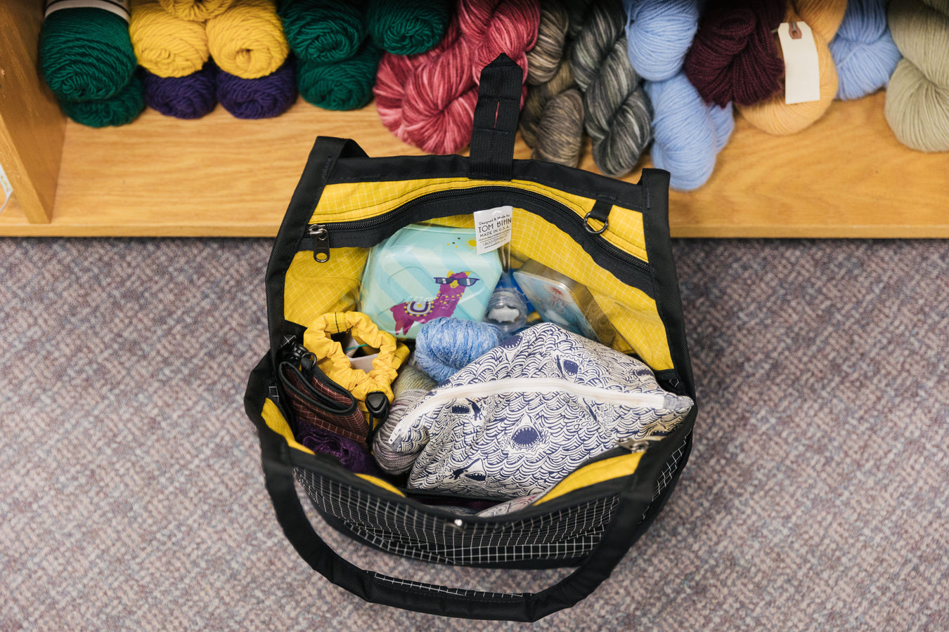 Little Swift, Solaris, Halcyon, TOM BIHN knitting