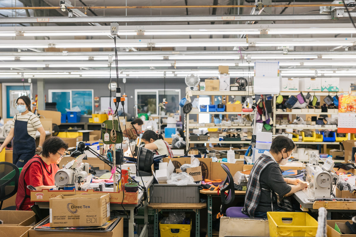 TOM BIHN production crew working in-house at Seattle factory