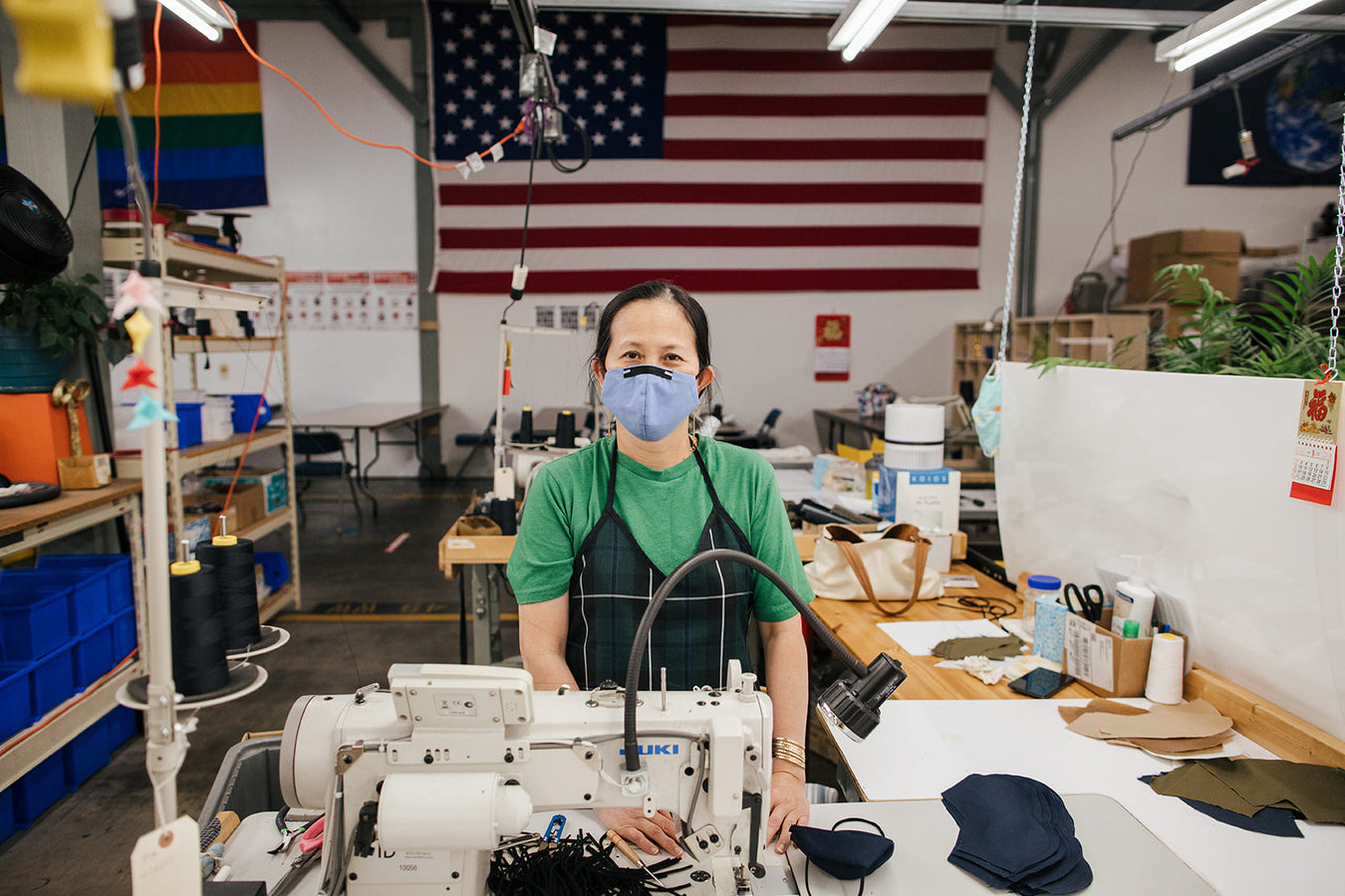 Honguyen at her sewing machine.
