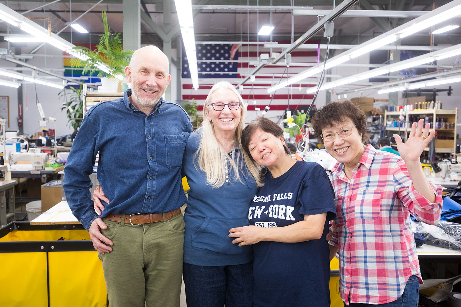 Tom, June, Lisa, and Fong at our second (current) factory space in Seattle.