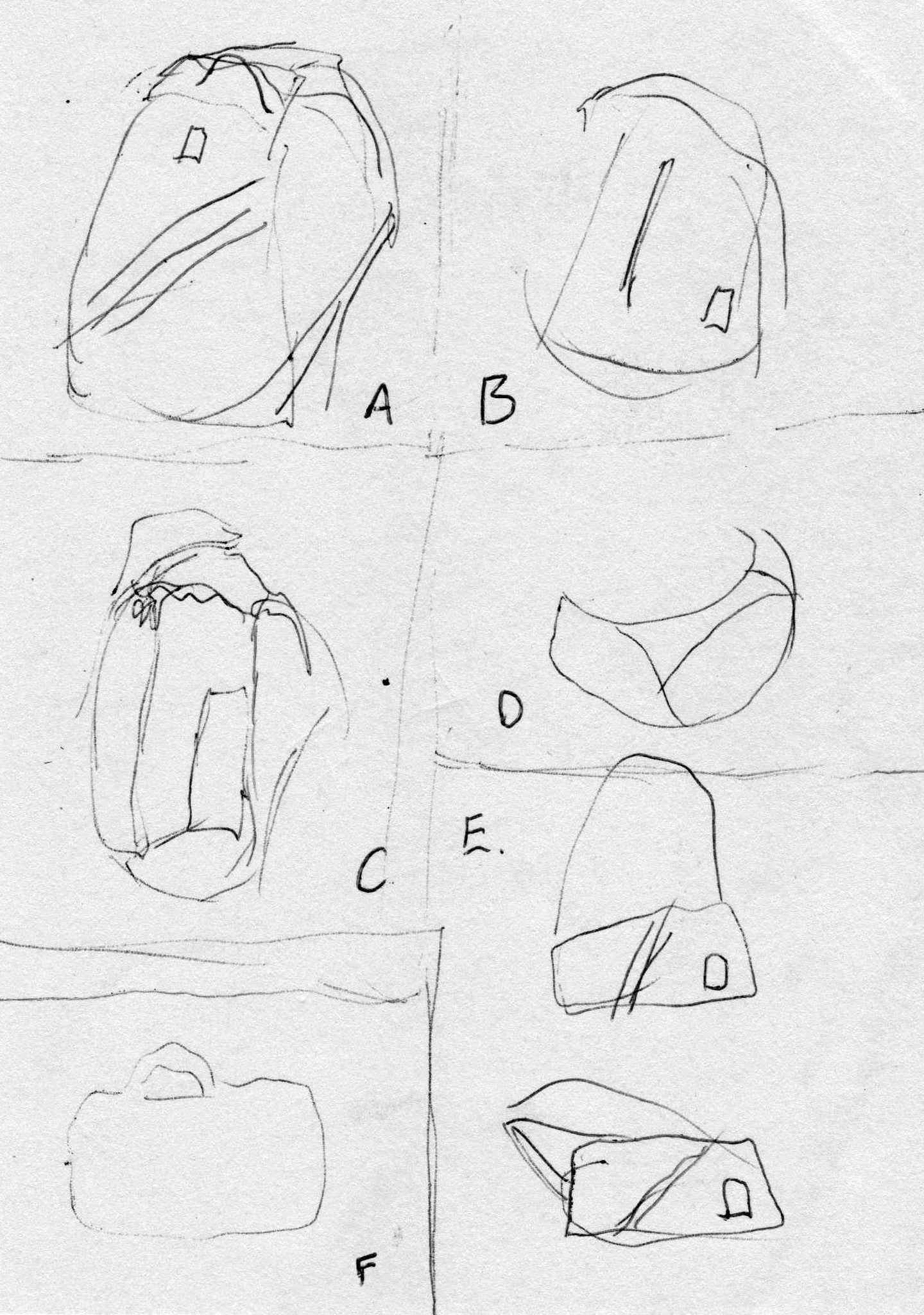 Sketch for the layout of an early print catalog.