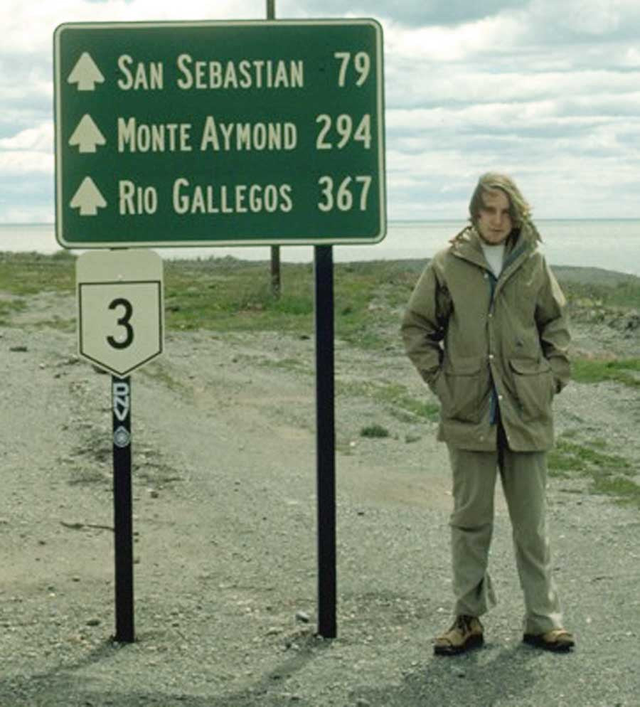 Tierra del Fuego, 1977. Tom was dropping out of high school, so the obvious thing to do was for he and his dad to take off for South America.  Yes, that's a "60/40" mountain parka, made by Tom.
