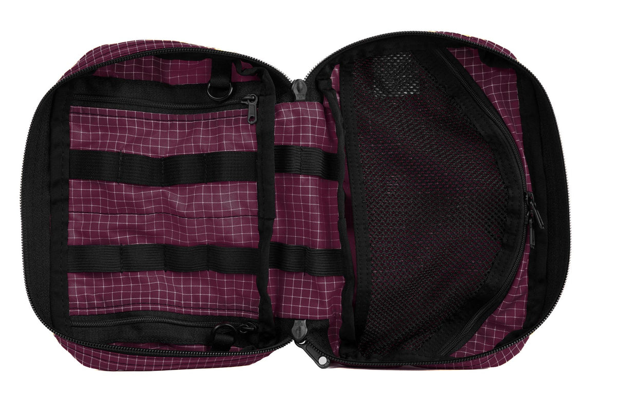 visible variant TB0419-5D^^An open interior shot of the Handy Little Thing #2 in Acai (purple with white grid) 200 Halcyon