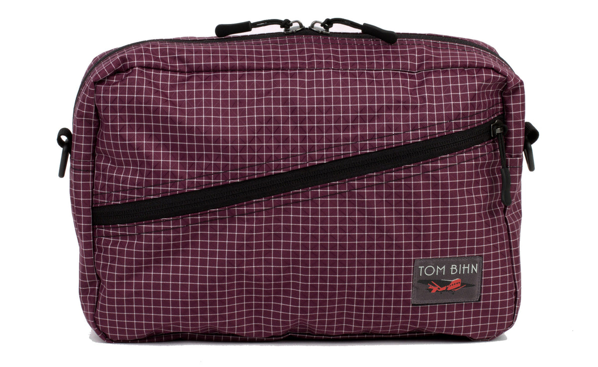 visible variant TB0921-5D^^A Packing Cube Shoulder Bag in Acai (dark purple with white grid) 200 Halcyon