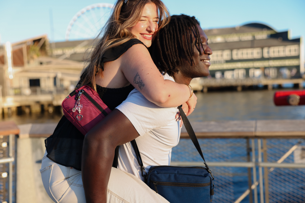 lifestyle visible^^Person wearing Side Effect on back of person wearing Side Kick.