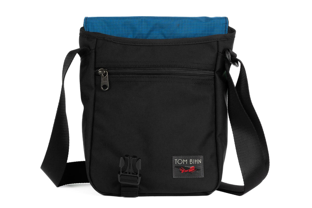 visible variant TB0201-BKOL^^The Small Cafe Bag in Black with a Cobalt interior