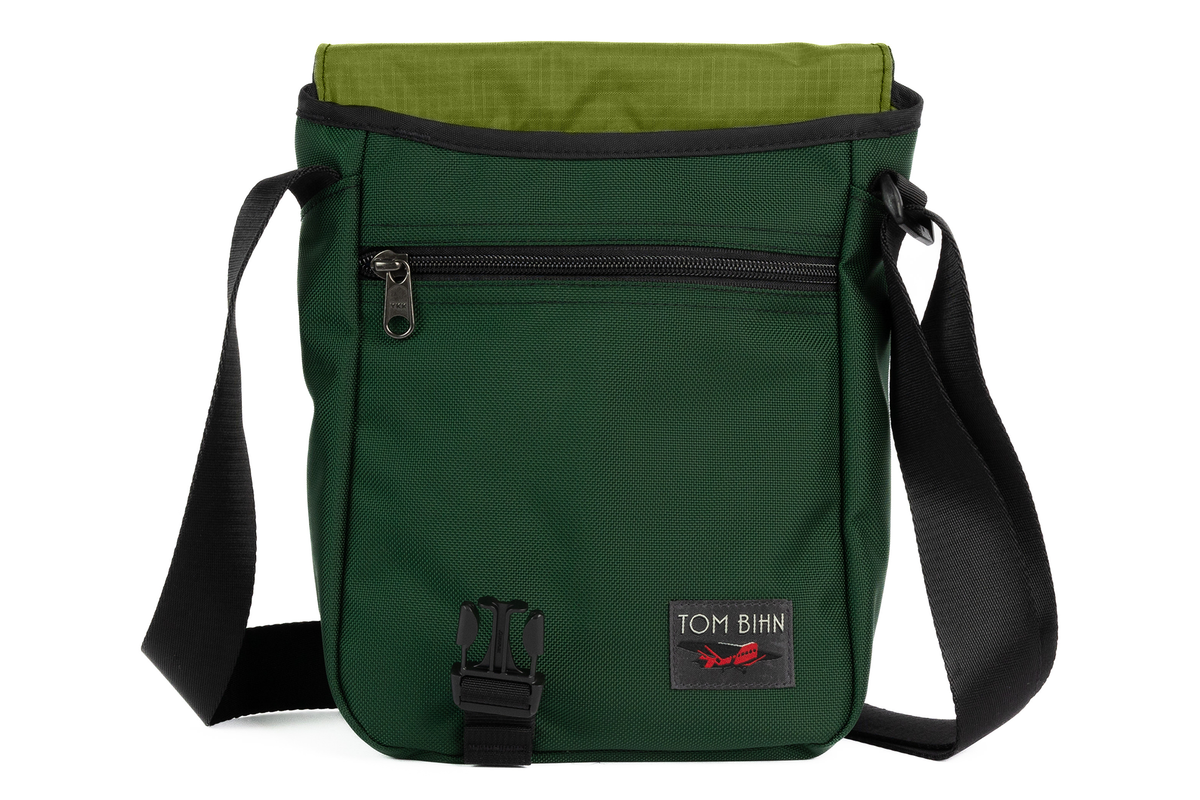 visible variant TB0201-WKML^^A Small Cafe Bag in Wilderness (forest green) 630 Ballistic with a Moss 210 Cerylon interior.