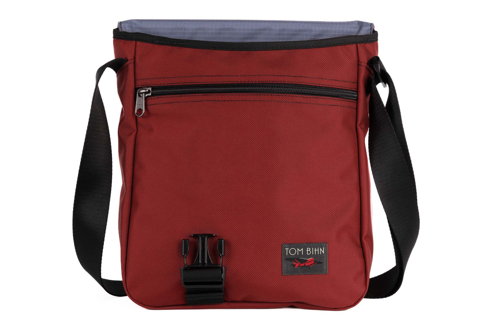 visible variant TB0202-MKDL^^The Medium Cafe Bag in Mars Red Ballistic with Dusk 210 Ceryon interior.