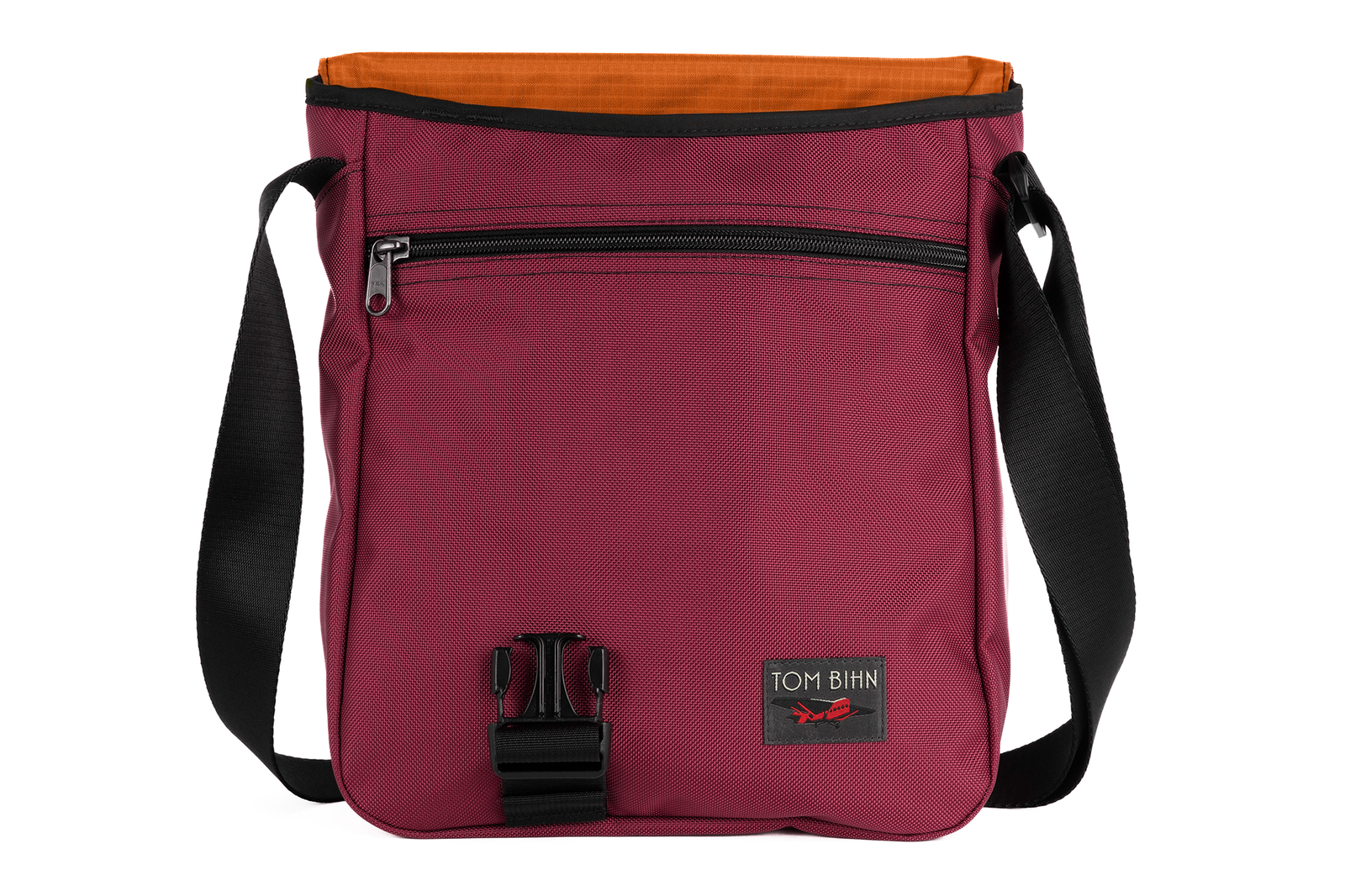 visible variant TB0202-PKPL^^Medium Cafe Bag in Raspberry (pale red) Ballistic with Persimmon 210 Cerylon interior.
