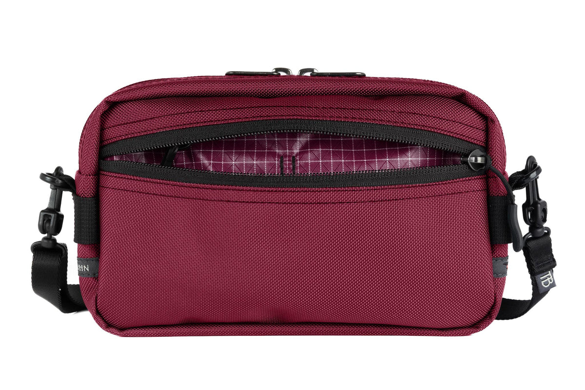 visible variant TB0413-PK5D^^A Side Effect in Raspberry (pale red) Ballistic with Acai (dark purple with white grid) 200 Halcyon interior.