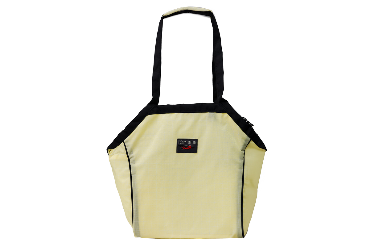 visible variant TB0612-2D^^A Small Zip-Top Shop Bag in Lemonade (light yellow with white grid) 200 Halcyon.