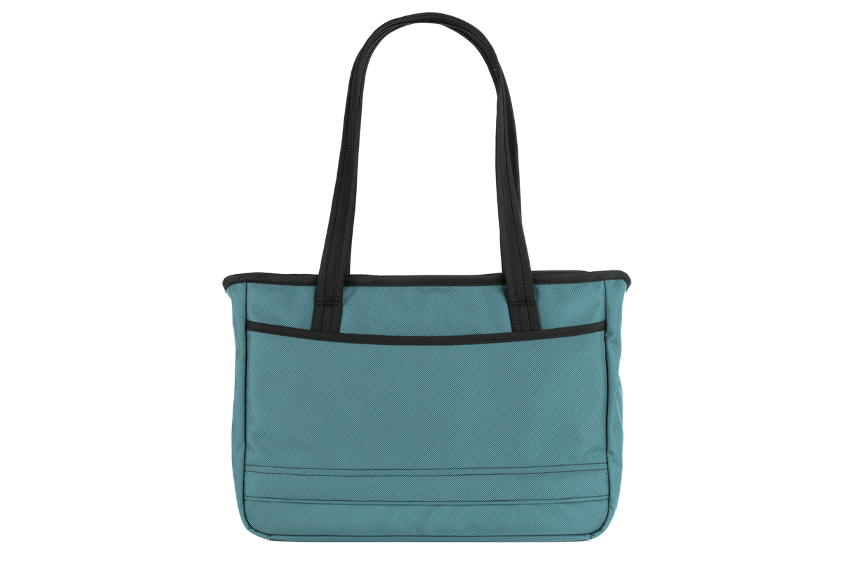 visible variant TB0715-KKDL^^Back of the Nomad Tote in Agave (pale blue) Ballistic
