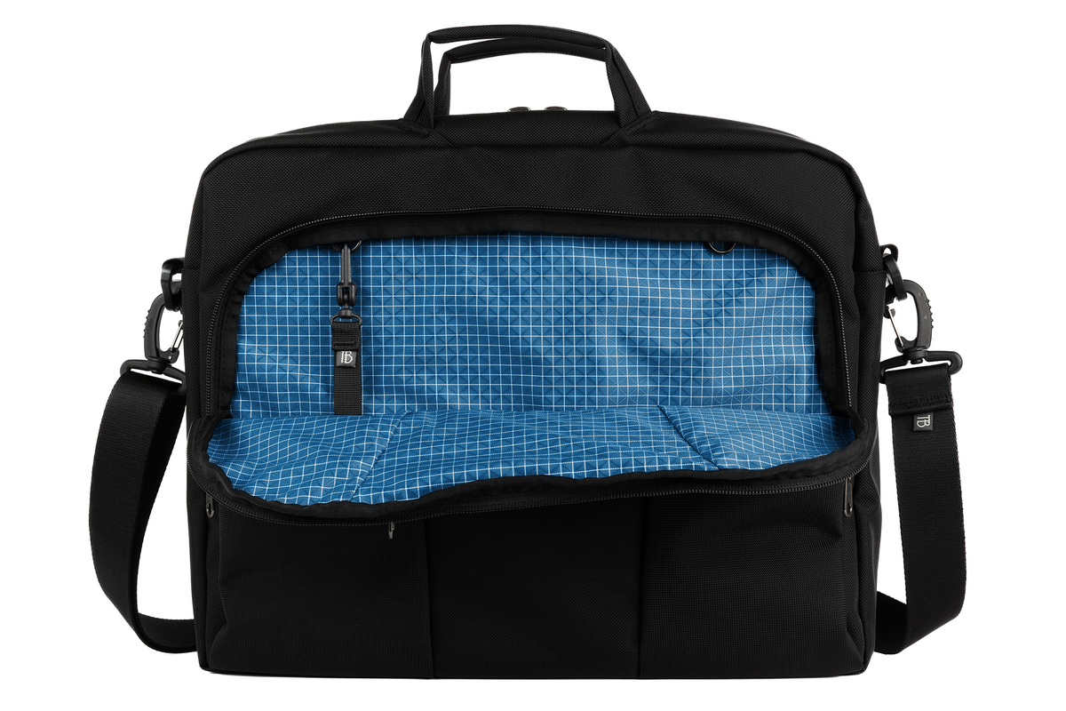 visible variant TB0740-BKFD^^The Cadet in Black Ballistic with a Fjord (blue with white grid) 200 Halcyon interior.