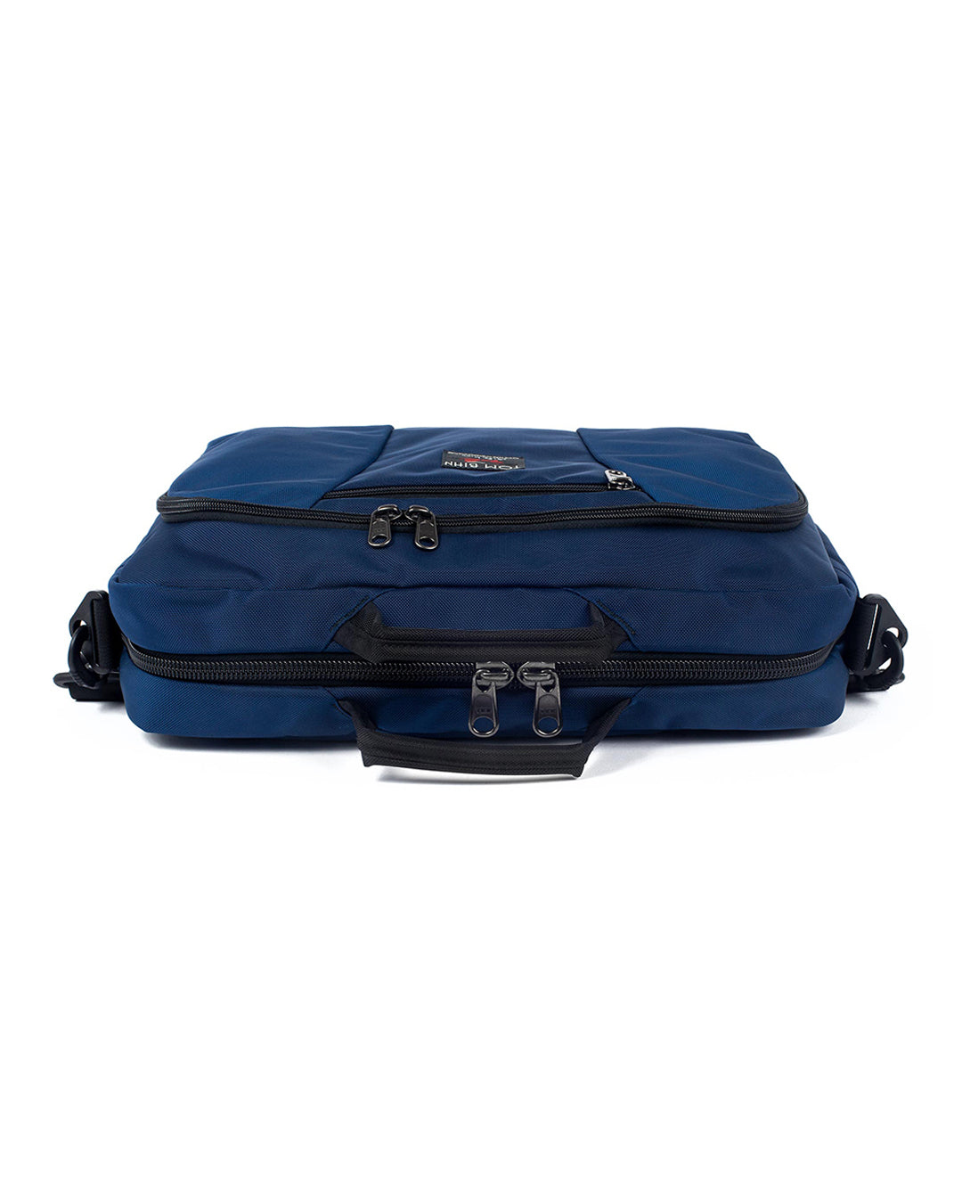 Top of Cadet showing the zippers and front of the bag.