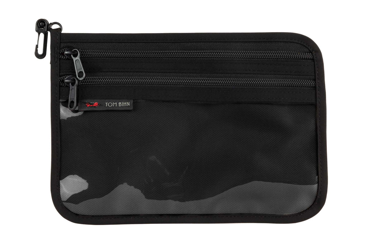 visible variant TB1223M-BK^^Medium Double Organizer Pouch in Black