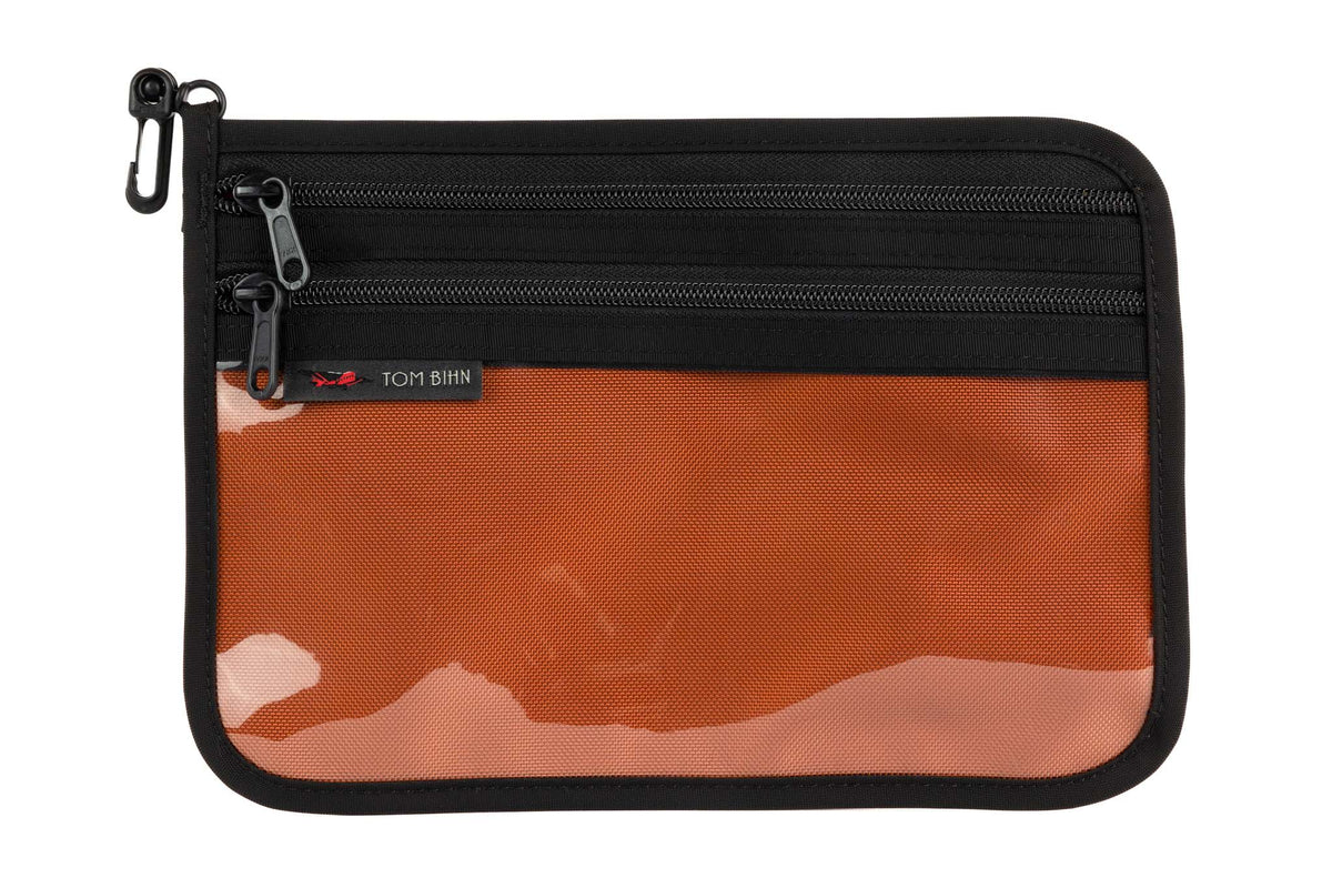 visible variant TB1223M-TK TB1223M-TB^^Medium Double Organizer Pouch in Burnt Orange Ballistic