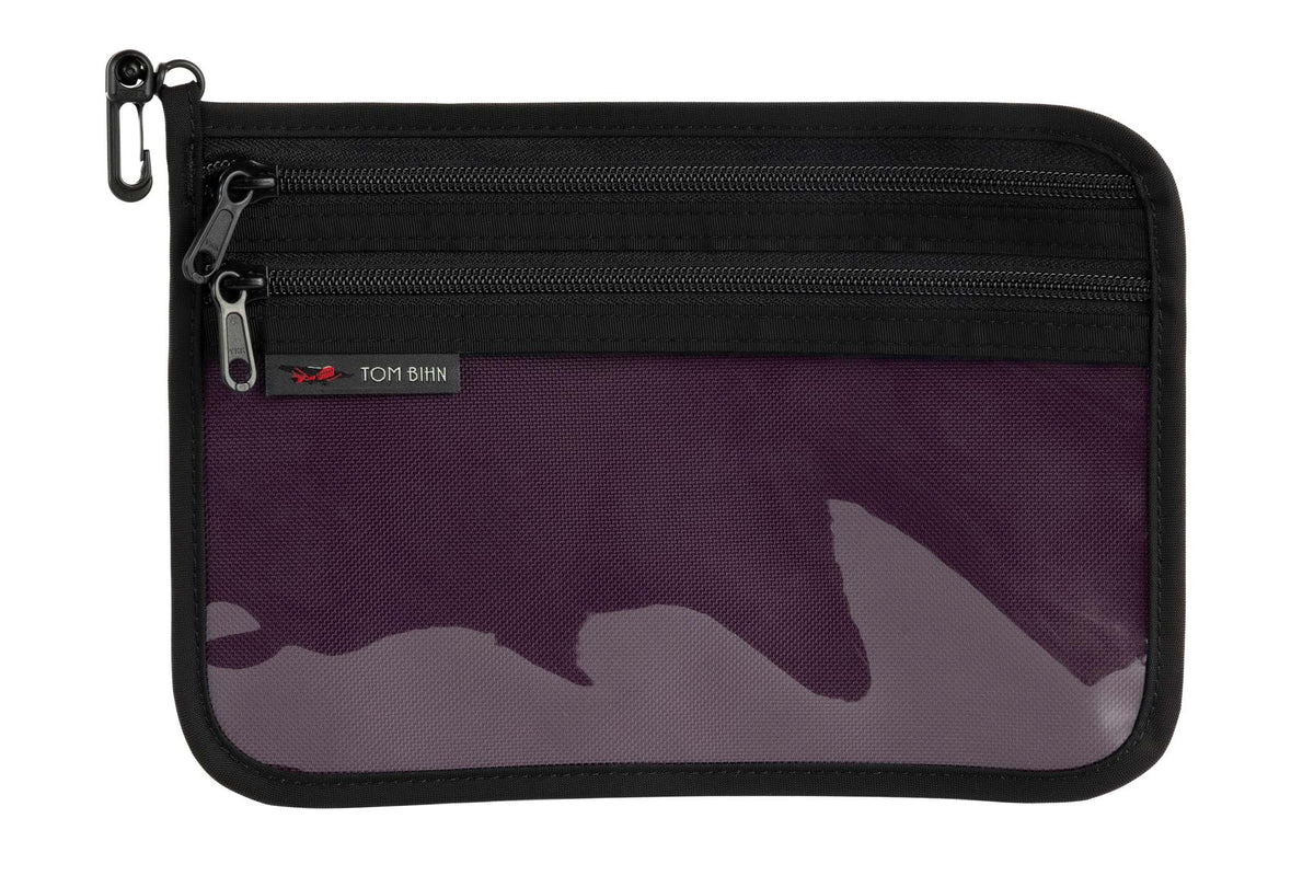visible variant TB1223M-UK TB1223M-AB^^Medium Double Organizer Pouch in Aubergine Ballistic