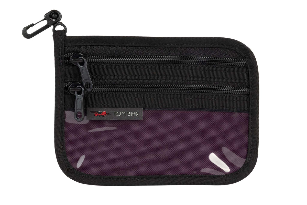 visible variant TB1223S-UK TB1223S-AB^^Small Double Organizer Pouch in Aubergine Ballistic