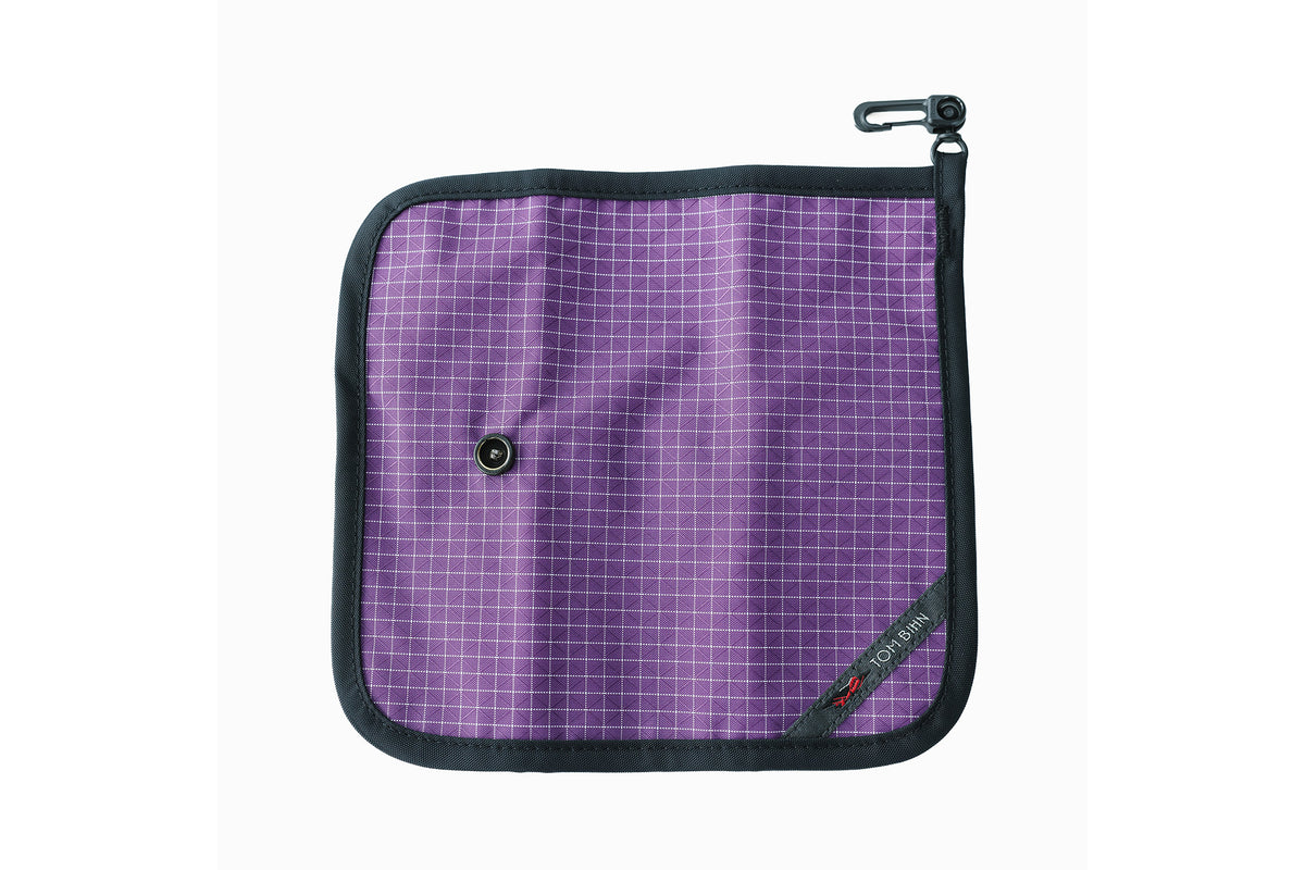 visible variant TB1235-UD^^The back of a Tool Pen Wrap in Ultraviolet (purple with white grid) 200 Halcyon.
