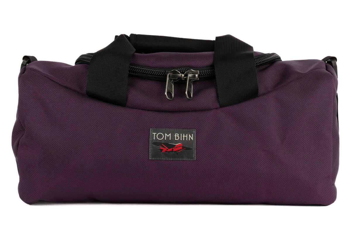 visible variant TB0909MI-AB^^A Mini Yeoman Duffel in Aubergine (dark purple) 1050 Ballistic.