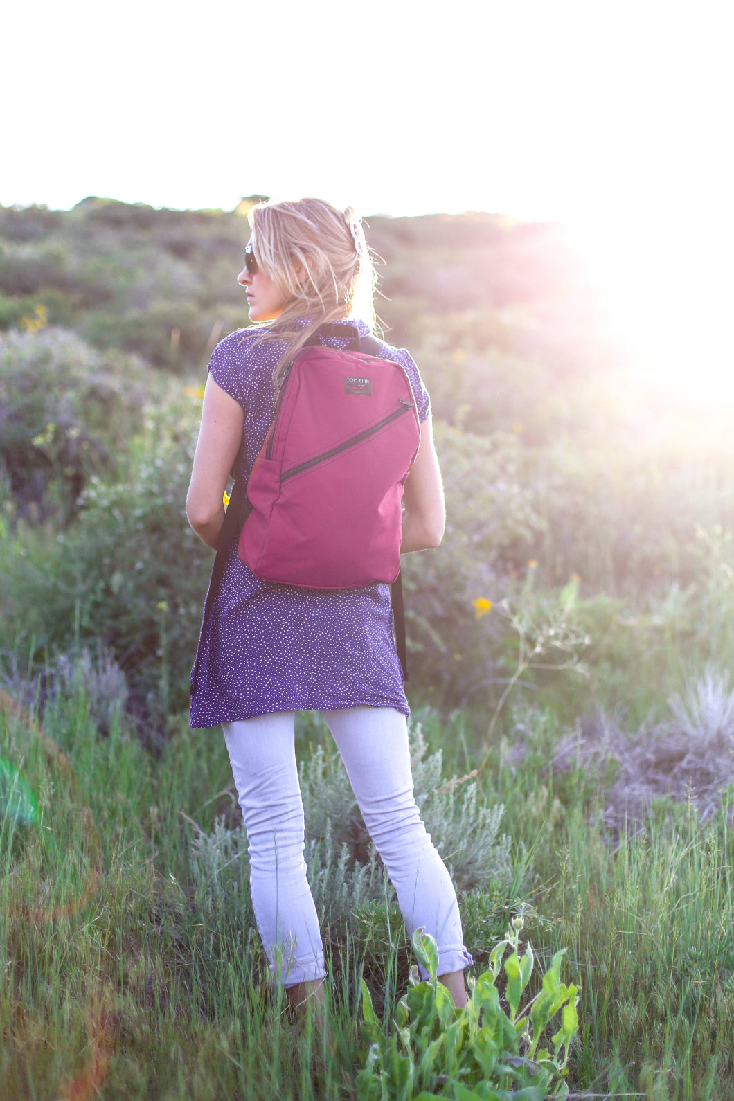 lifestyle visible^^Daylight Backpack in Raspberry Ballistic