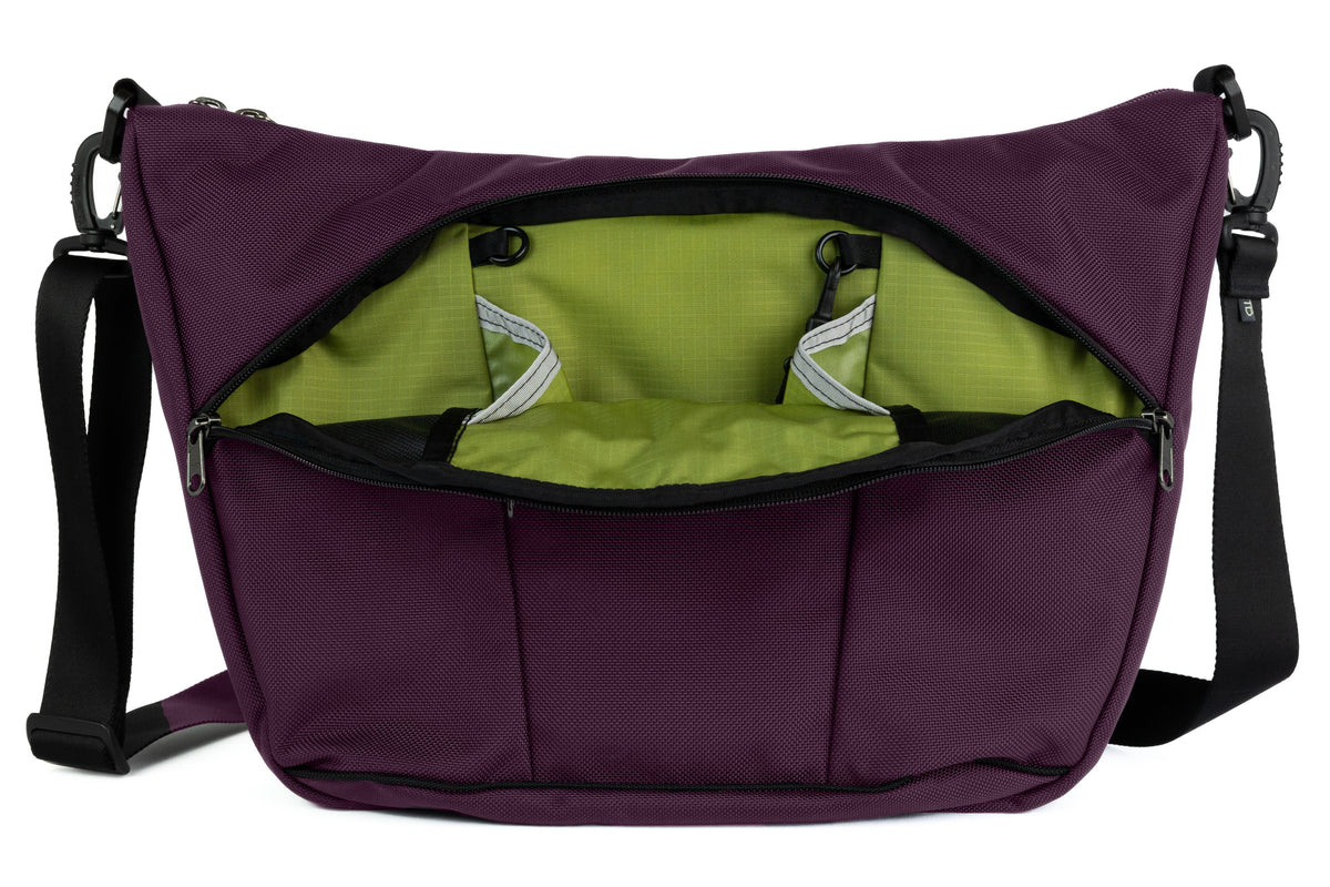 visible variant TB1405-UKML^^Parental Unit in Aubergine (dark purple) 630 Ballistic with Moss (green) 210 Cerylon interior.