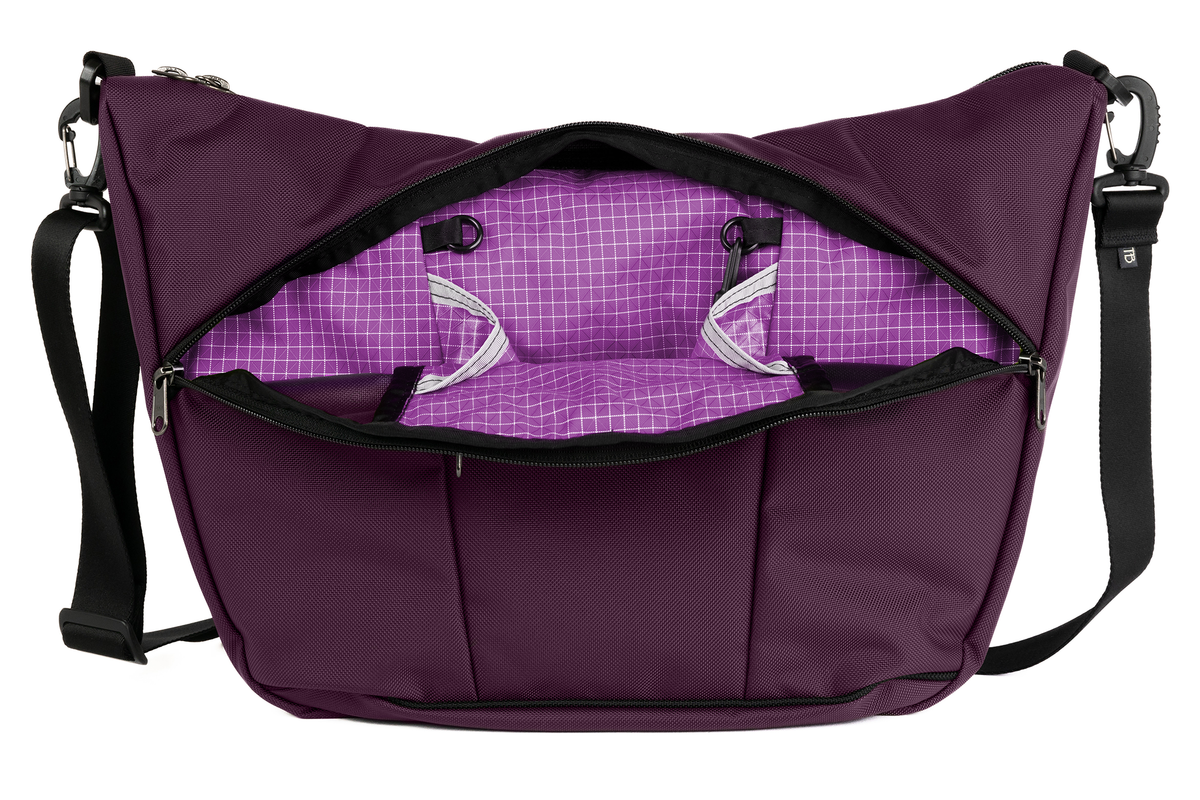visible variant TB1405-UKUD^^Parental Unit in Aubergine (dark purple) Ballistic with Ultraviolet (purple with white grid) 200 Halcyon interior.