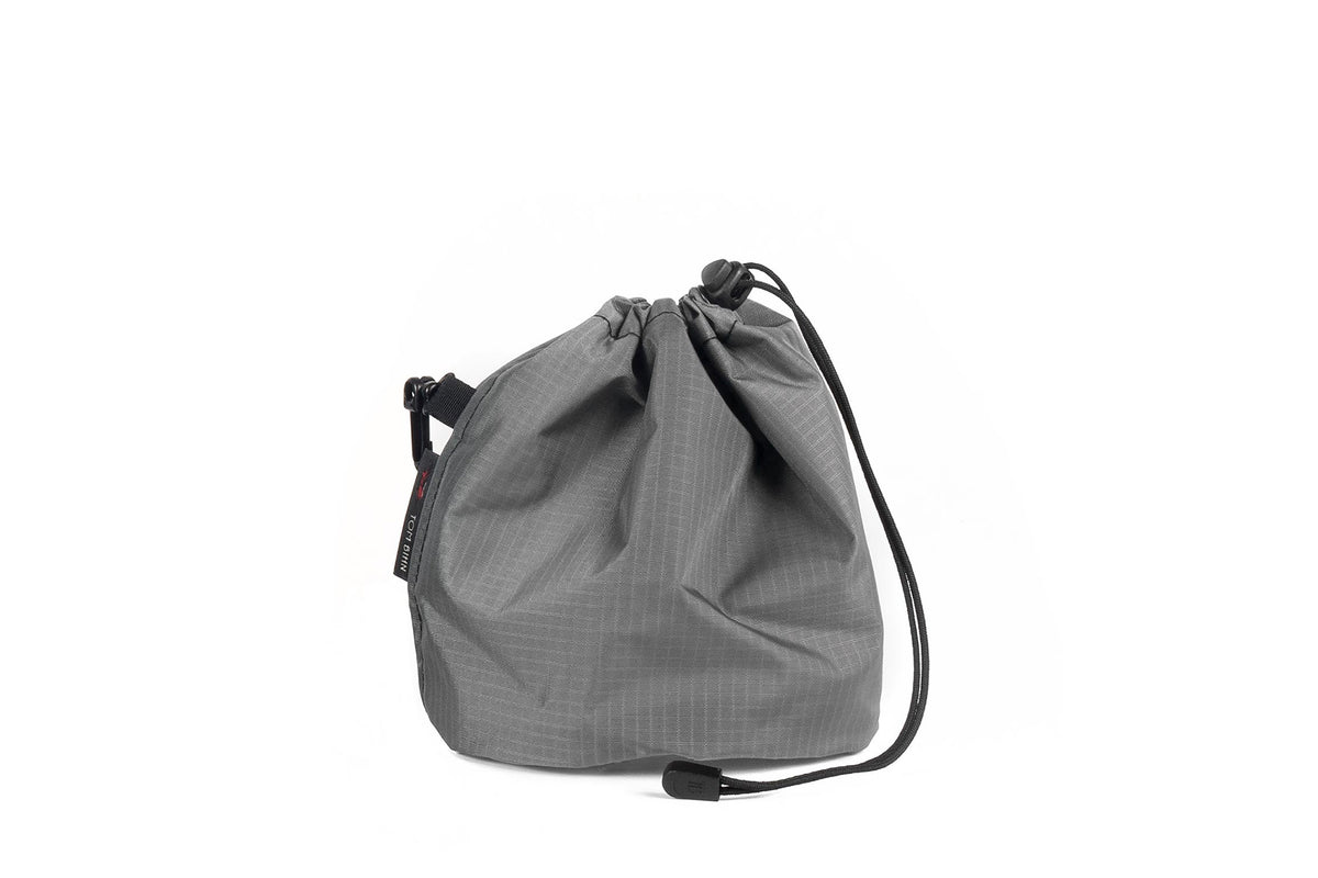 visible variant TB0662-GL^^A Medium, clear-bottomed Yarn Stuff Sack in Mountain Grey (grey with light grey grid) 210 Cerylon.