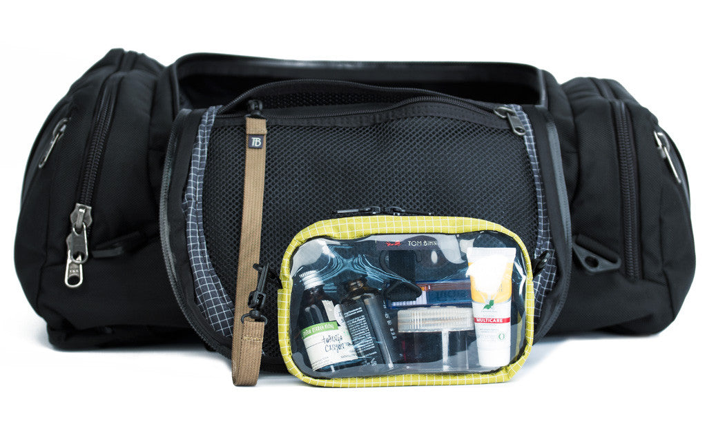 The 3D Clear Organizer Cube lashed to the top pocket of an Aeronaut 45 with a key strap.