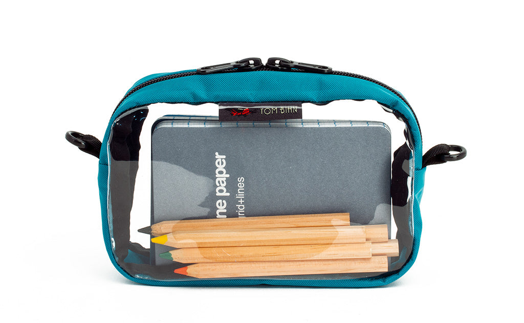 visible variant TB0917-VJ^^A Viridian blue-green 3D Clear Organizer Cube filled with sundries.