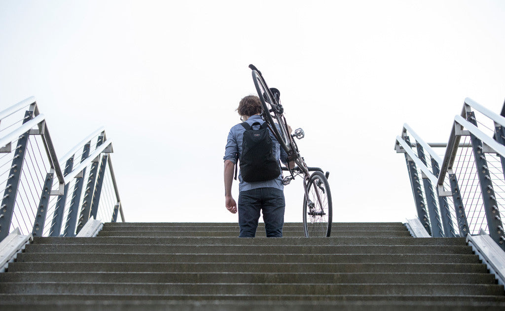 ^^A person carrying a Daylight Backpack