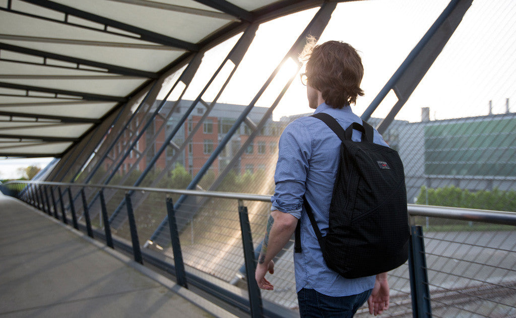 A person carrying a Daylight Backpack