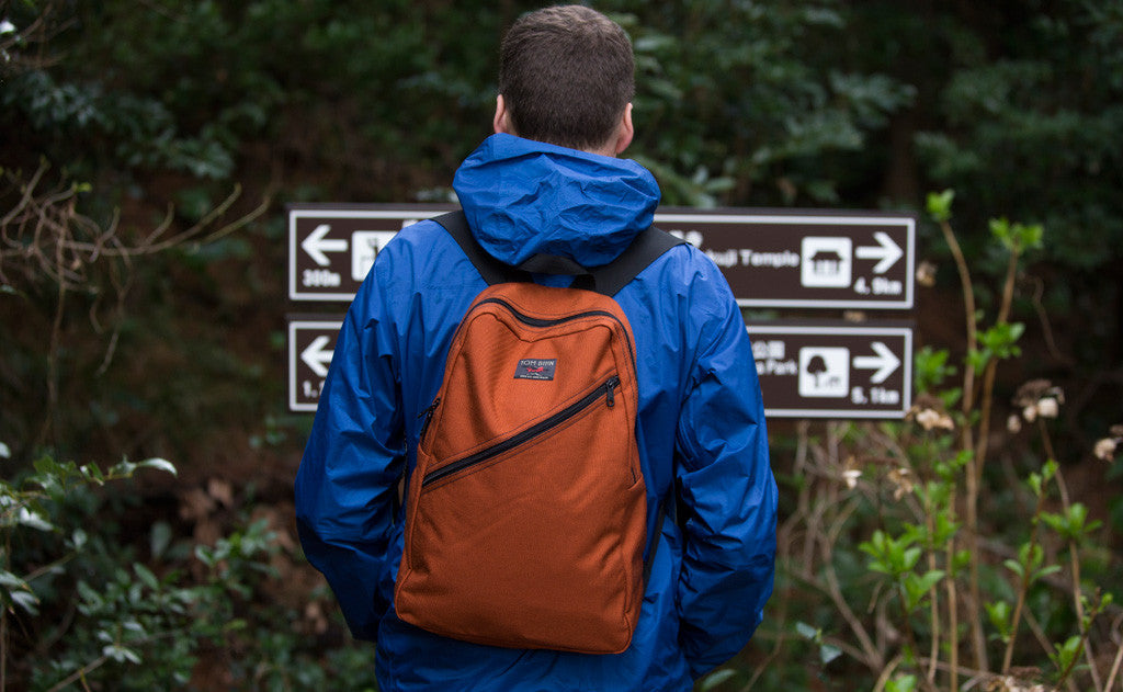 ^^A person carrying the Daylight Backpack