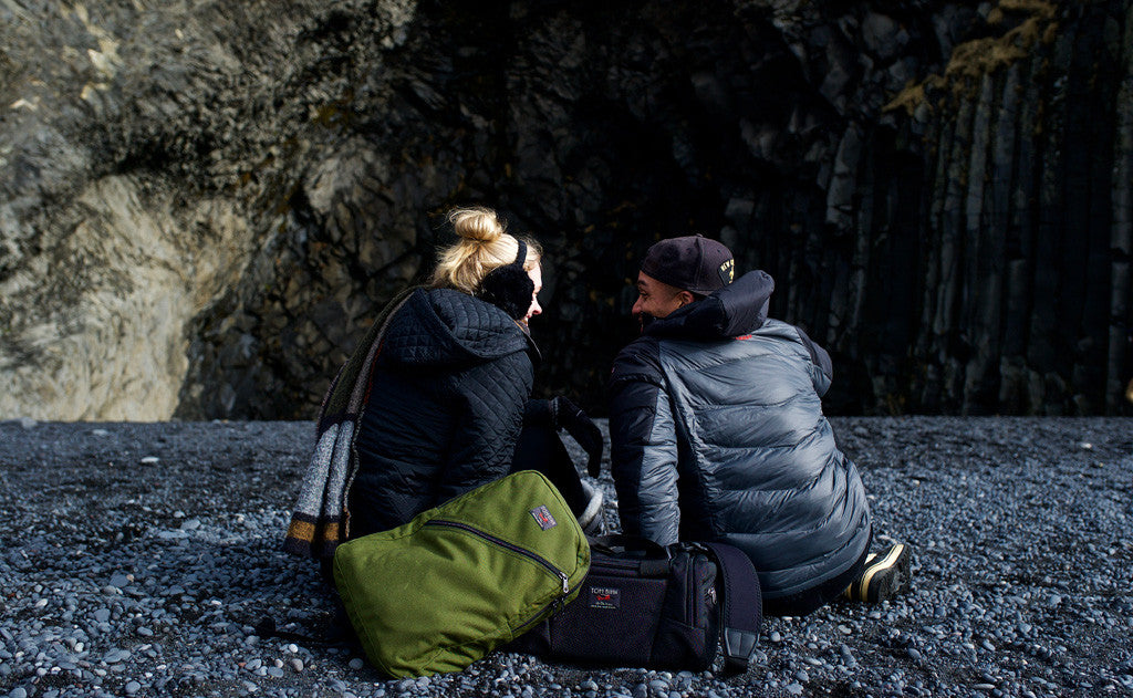 ^^Daylight Backpack next to the Night Flight Travel Duffel