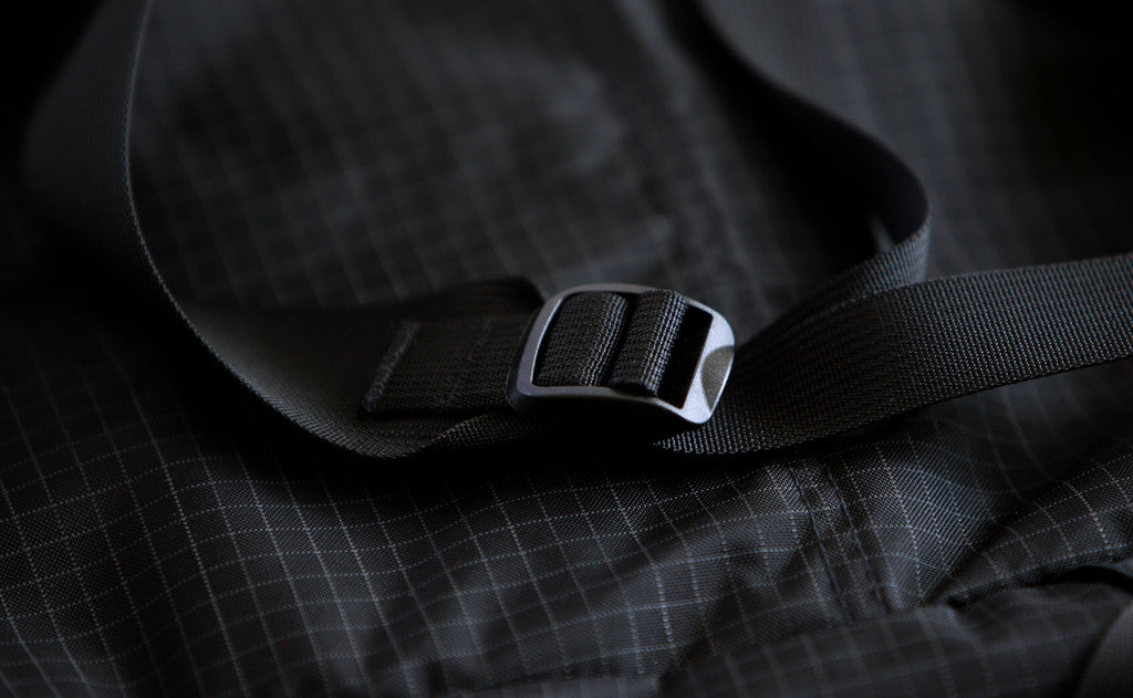 ^^Close shot of the locking slider for the backpack straps on the Daylight Backpack