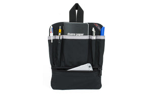 visible variant TB1833-BJ^^ A  Black Small Cafe Bag Freudian Slip carrying four pens, a Fields Notebook and a Phone