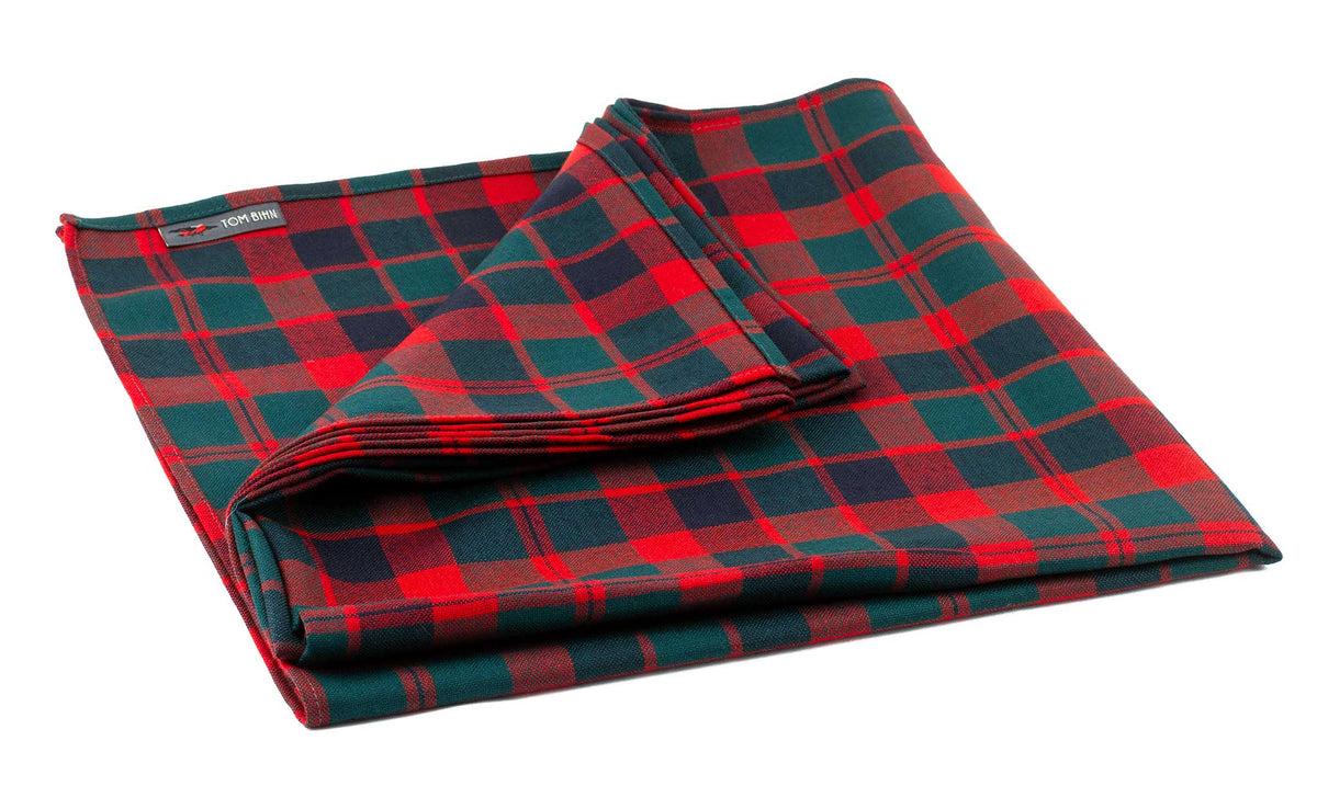 visible variant PT5801-2U^^The Large Shepherd's Wool Utility Cloth in Glasglow Tartan (red, green, and blue checkers with a red grid).
