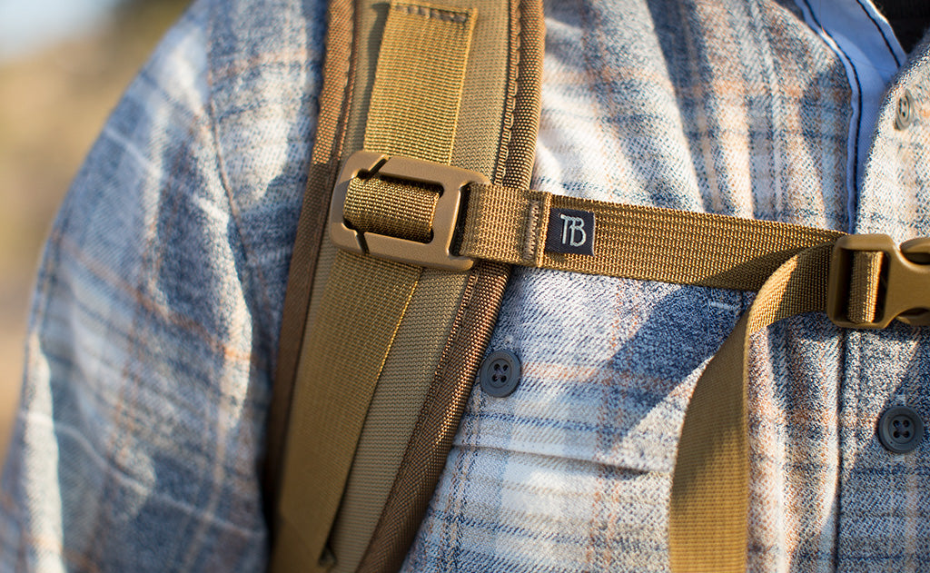 lifestyle visible^^A close shot of the attachment point of the sternum strap on the Guide's Edition Synapse 25.
