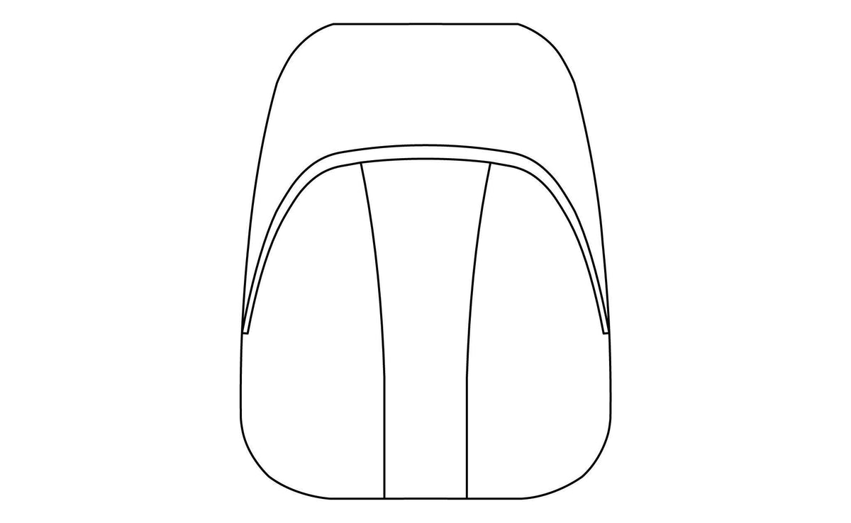 ^^A basic outline/sketch of the upcoming Paradigm backpack. It has a 3D front pocket with two seams.
