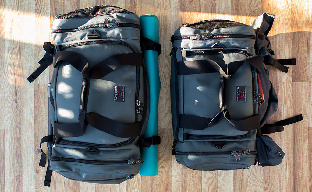 lifestyle visible^^A Road Buddy Duffel 60 and Road Buddy Duffel 36.