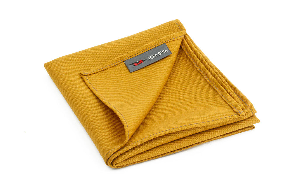 visible variant PT5800-AU^^The Shepherd's Wool Utillity Cloth in Saffron (goldenrod yellow).