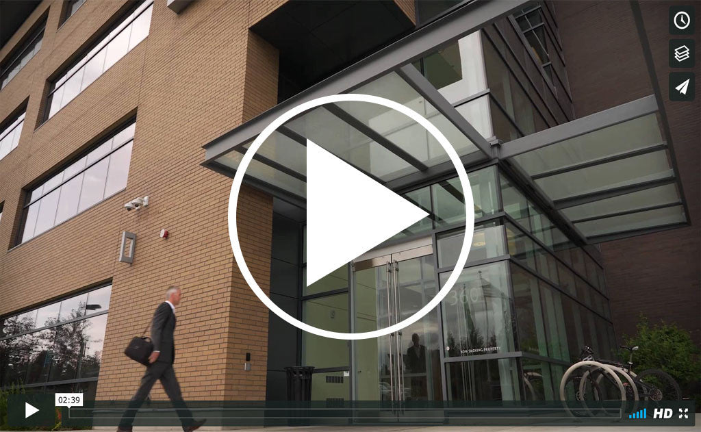 visible video^^A thumbnail for a video of a businessperson using The Stowaway.