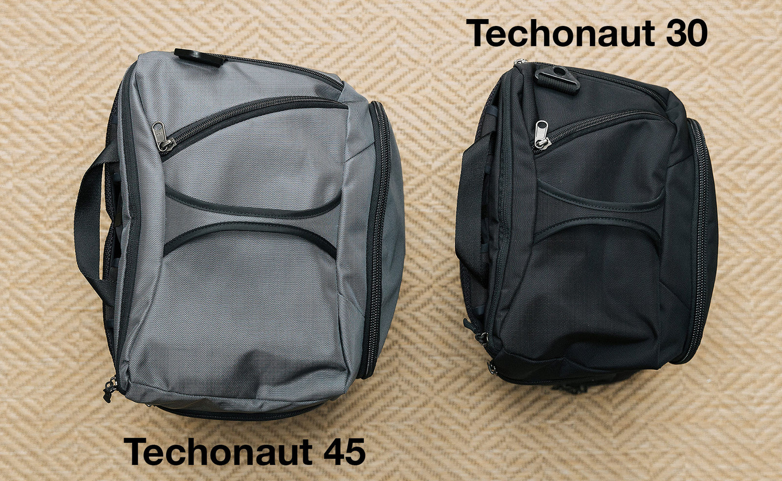  A top down view of the Techonaut 45 (left) and the Techonaut 30 (right).