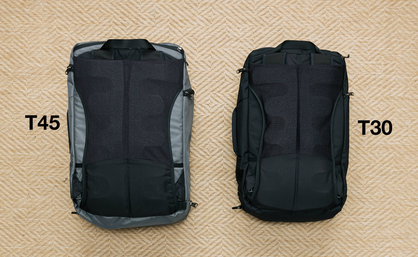  A comparison of the backs of the Techonaut 45 (left) and Techonaut 30 (right).