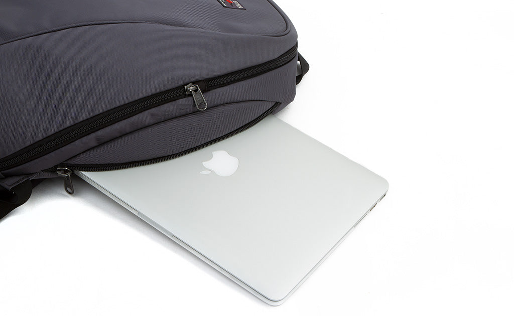 detail visible^^A laptop in the padded pocket.