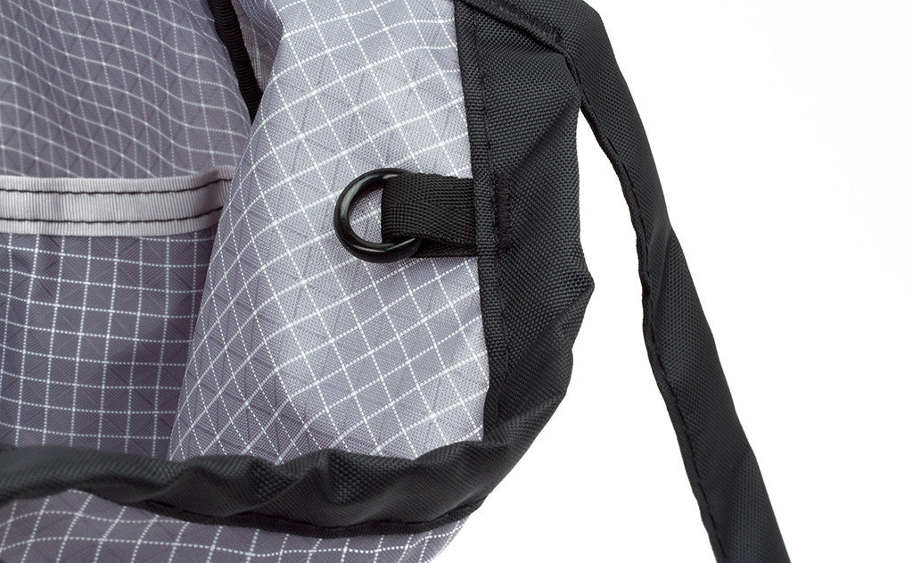 ^A close shot of the o-ring on an Original Large Shop Bag.