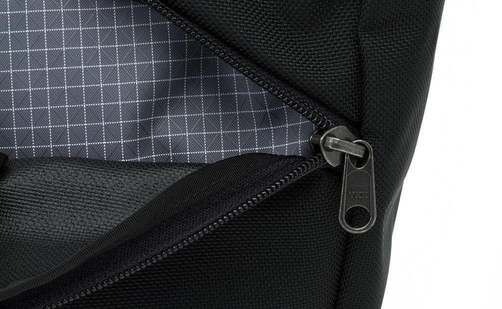 A close shot of the Parental Unit's open side compartment.