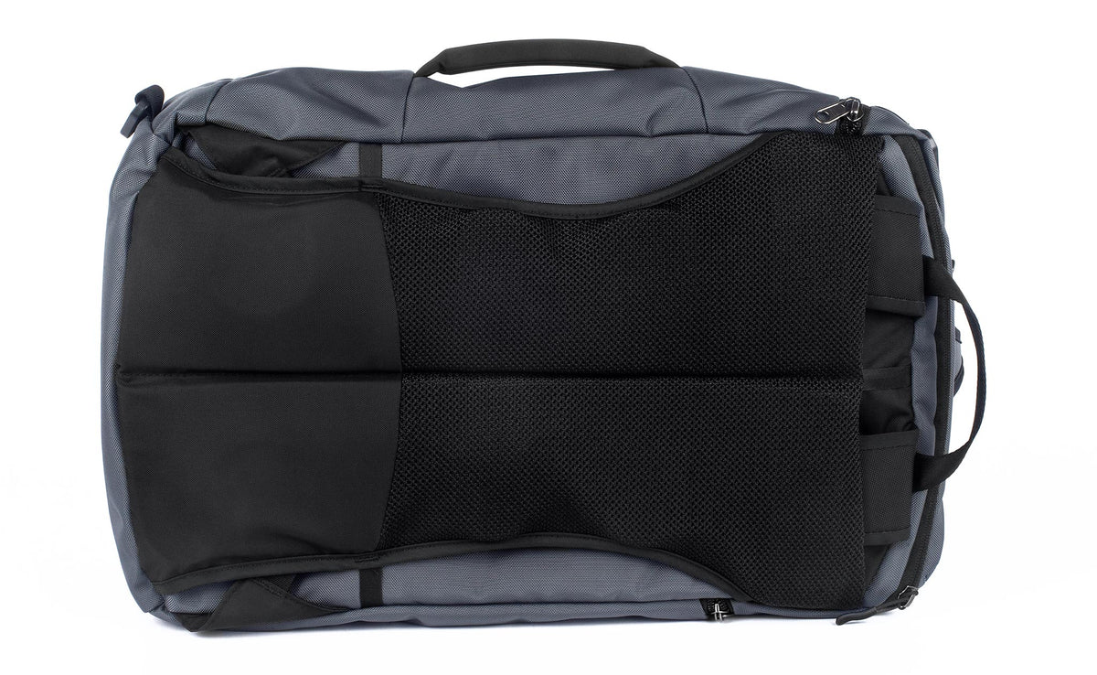 The back of the Techonaut 30 in duffel mode, with backpack straps tucked away.